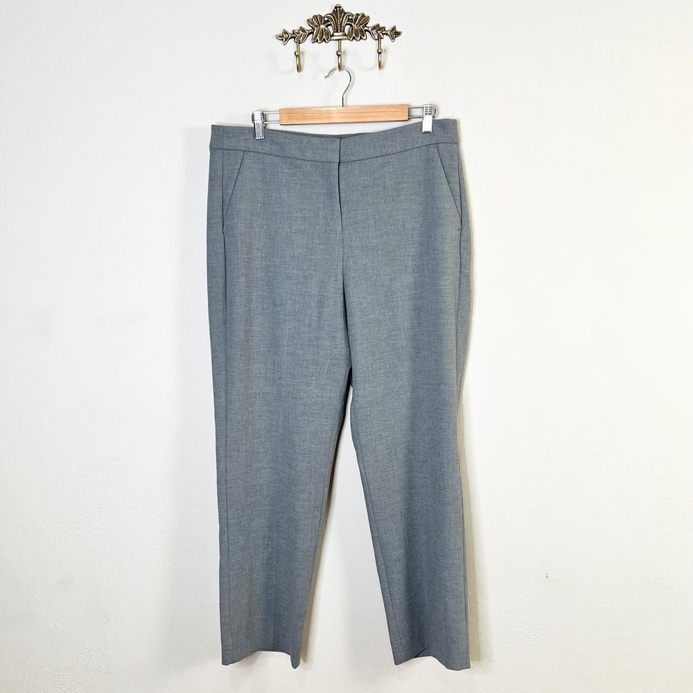 J.Crew Pants Kate Straight Leg Women Size 14 Gray Stretch Workwear BK251 Trouser
